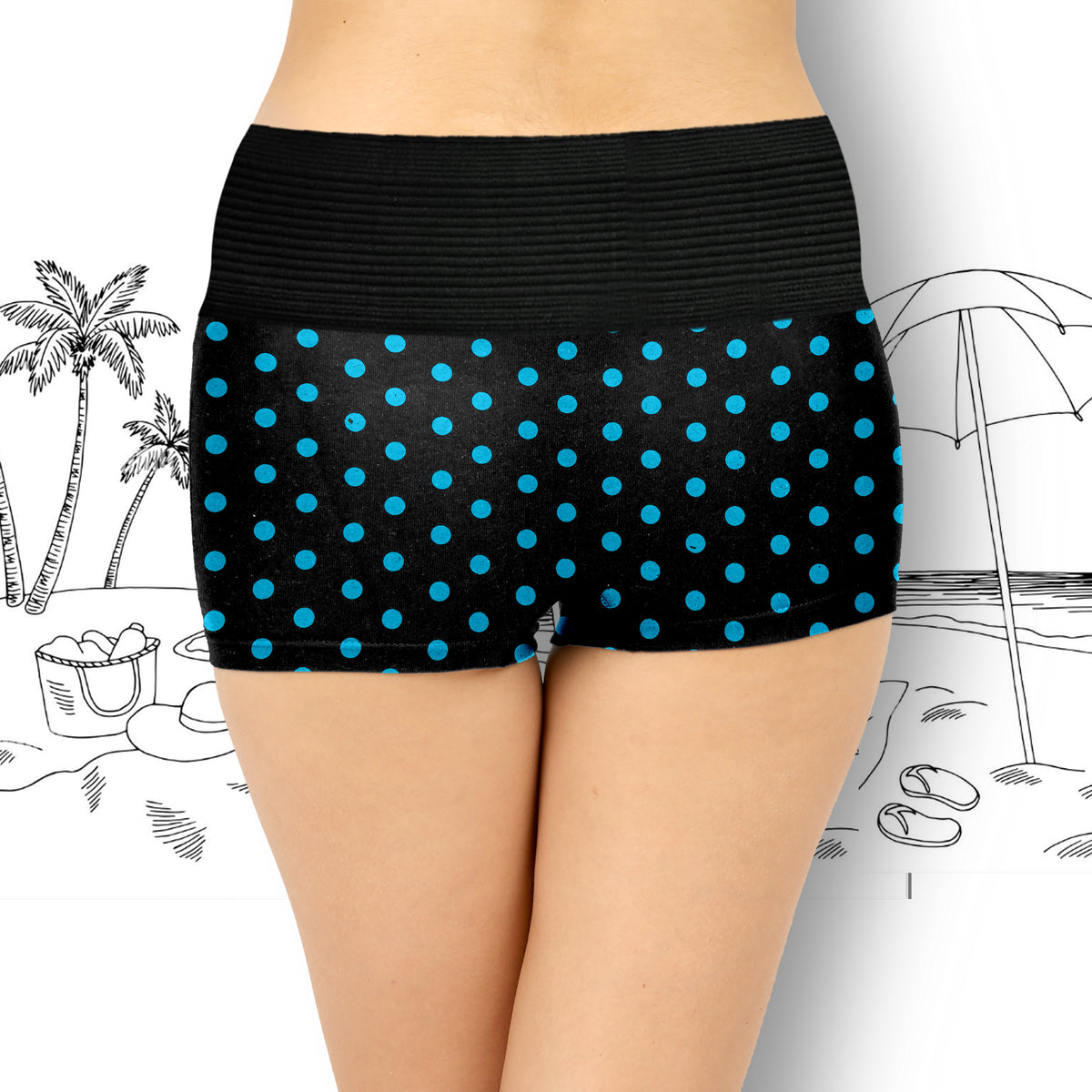 DUMMY TUKKER BLACK BOYSHORTS DOT PRINT