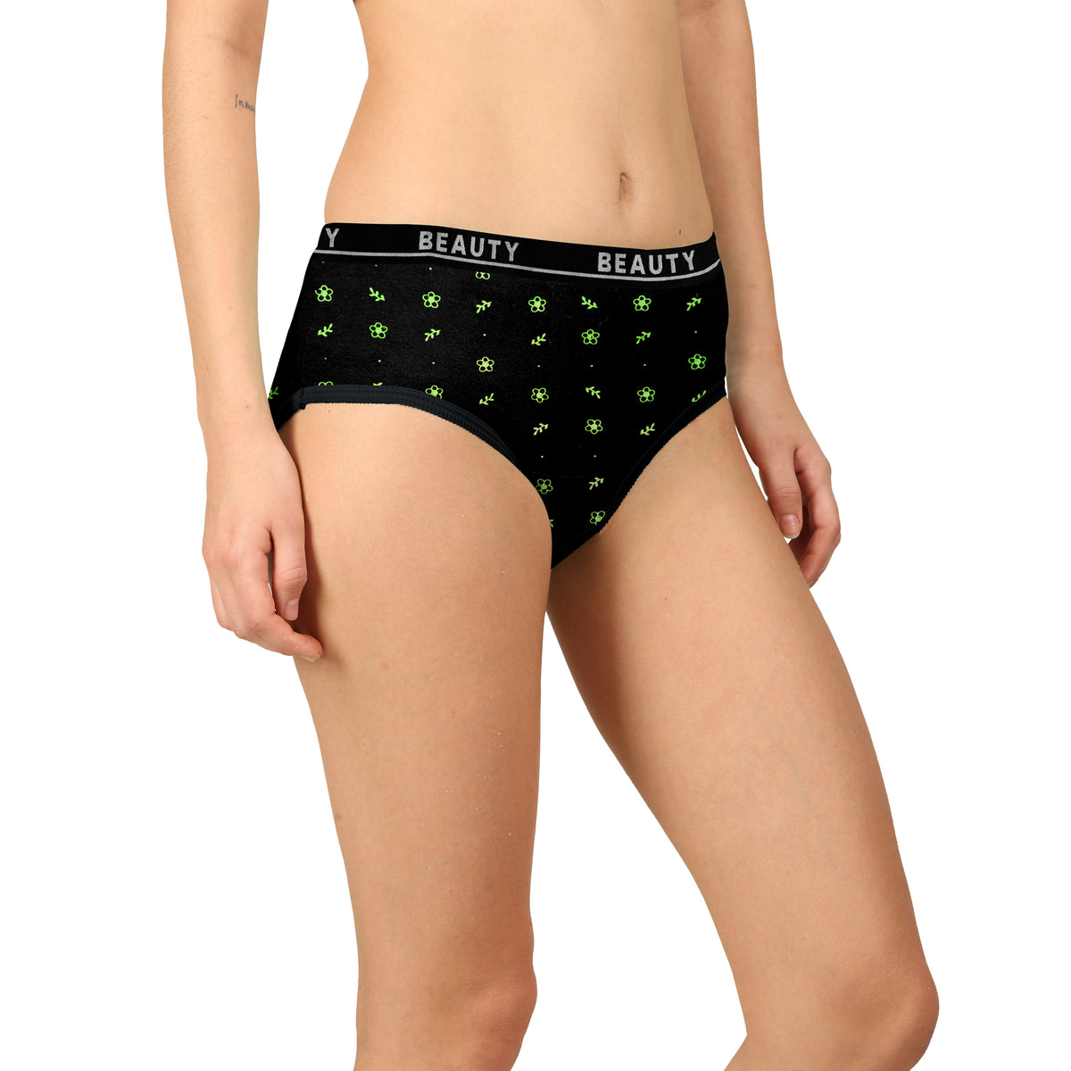 BLACK BEAUTY PANTIES FLOWER PRINT