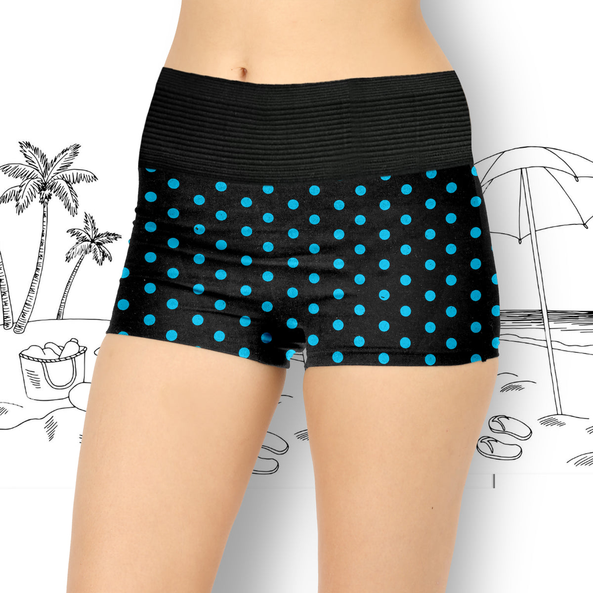 DUMMY TUKKER BLACK BOYSHORTS DOT PRINT