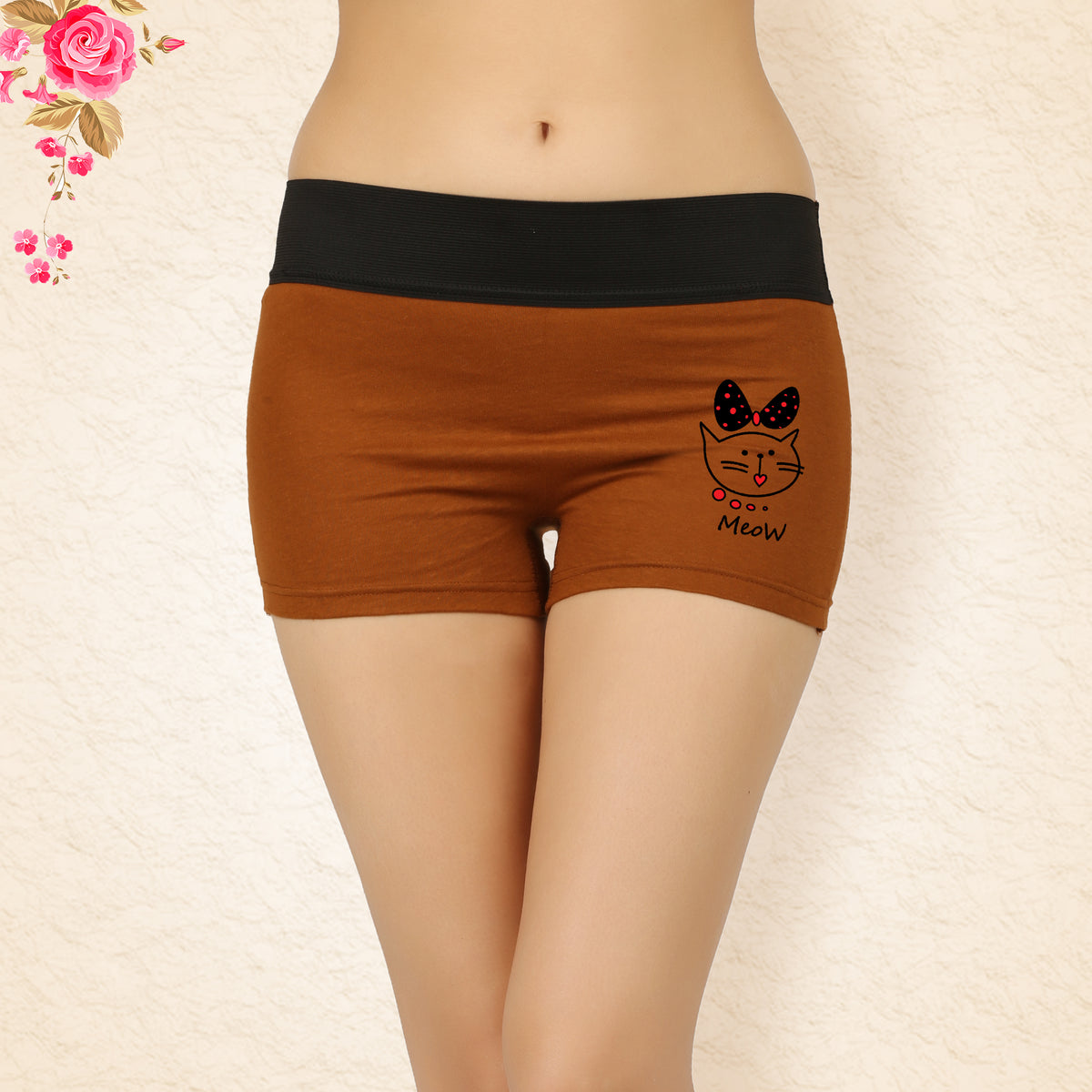 DARK COLOUR HIPSTER PRINTED BOYSHORTS PANTY