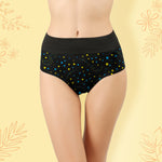 STAR PRINT BLACK HIPSTER PANTIES