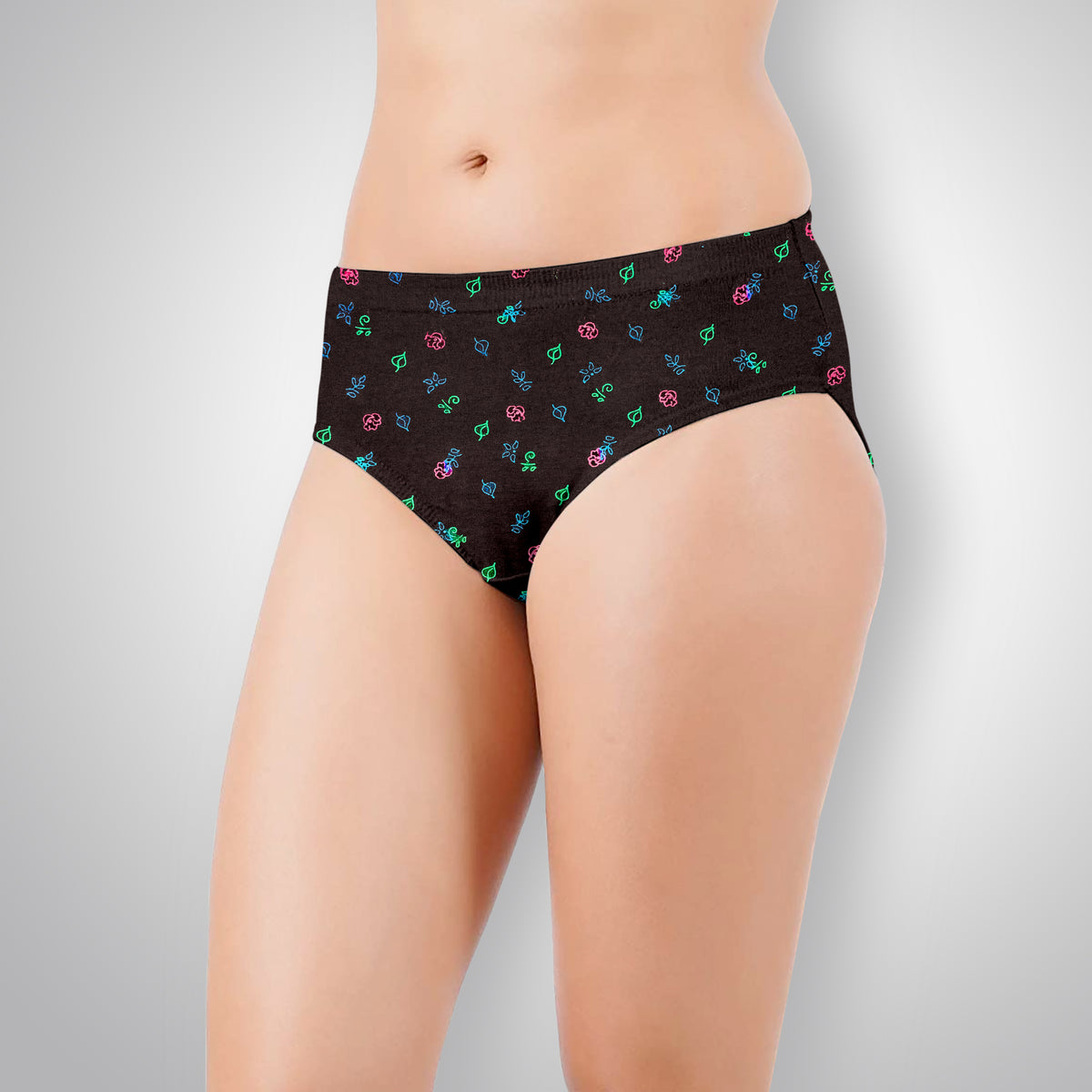 LILLY ROSE DARK COLOUR PANTIES FLOWER PRINT - IE