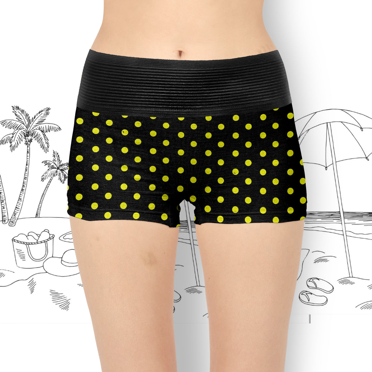 DUMMY TUKKER BLACK BOYSHORTS DOT PRINT