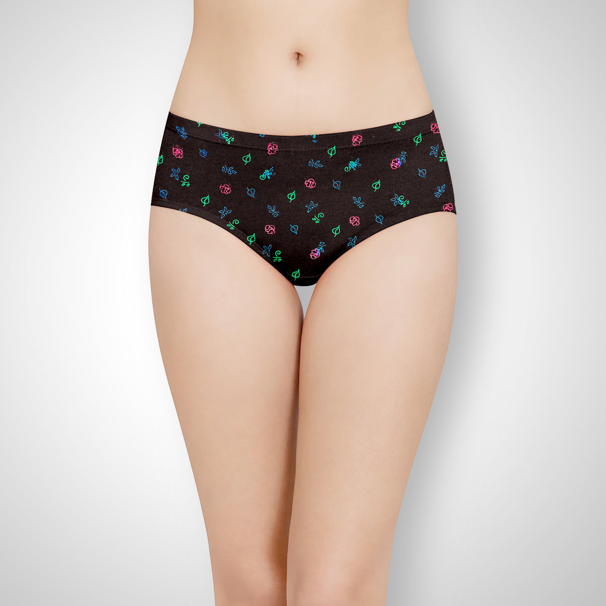 LILLY ROSE DARK COLOUR PANTIES FLOWER PRINT - IE