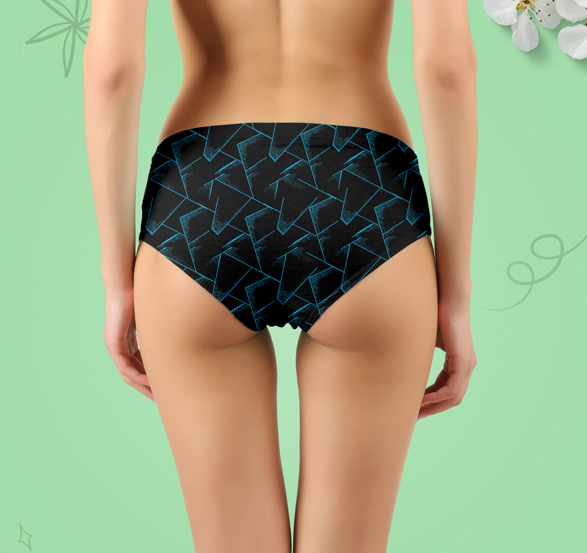 BOX PRINTED BLACK PANTY