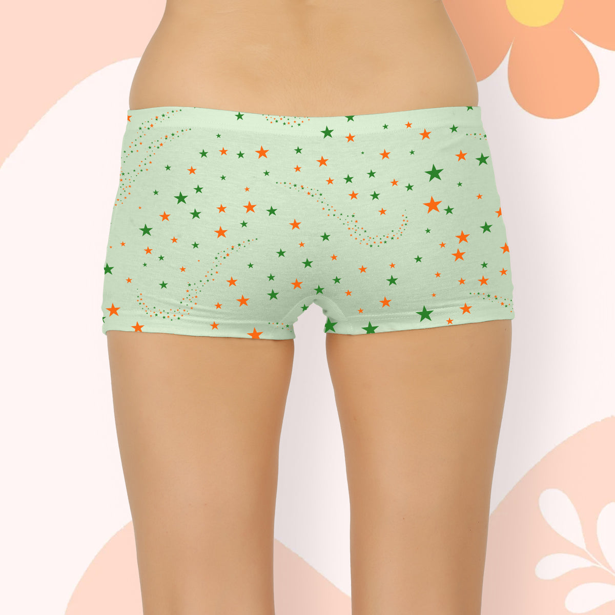 LIGHT COLOUR STAR PRINT BOYSHORTS PANTY