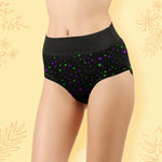 STAR PRINT BLACK HIPSTER PANTIES