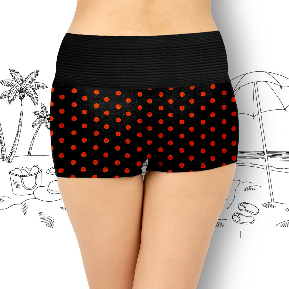 DUMMY TUKKER BLACK BOYSHORTS DOT PRINT