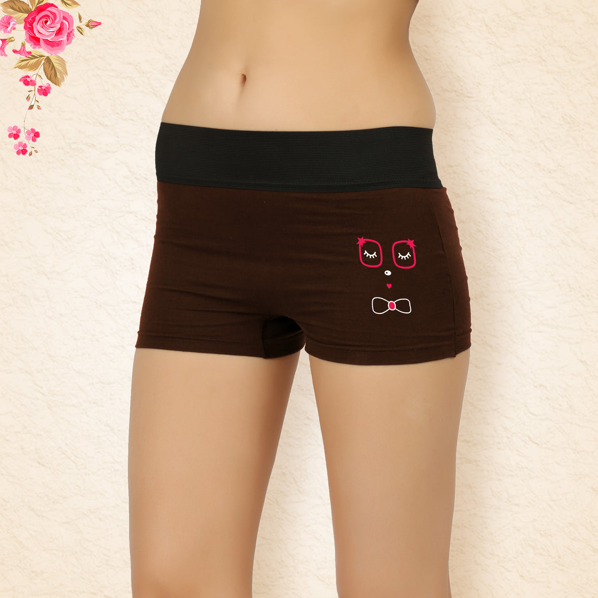 DARK COLOUR HIPSTER PRINTED BOYSHORTS PANTY