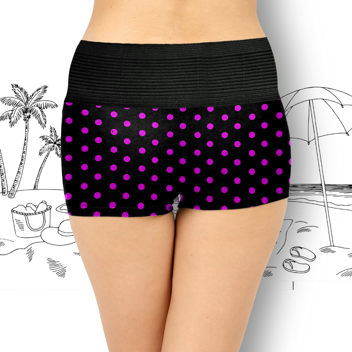 DUMMY TUKKER BLACK BOYSHORTS DOT PRINT