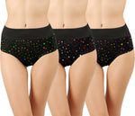 STAR PRINT BLACK HIPSTER PANTIES