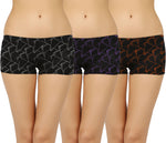 BOX PRINTED BLACK BOYSHORTS PANTY