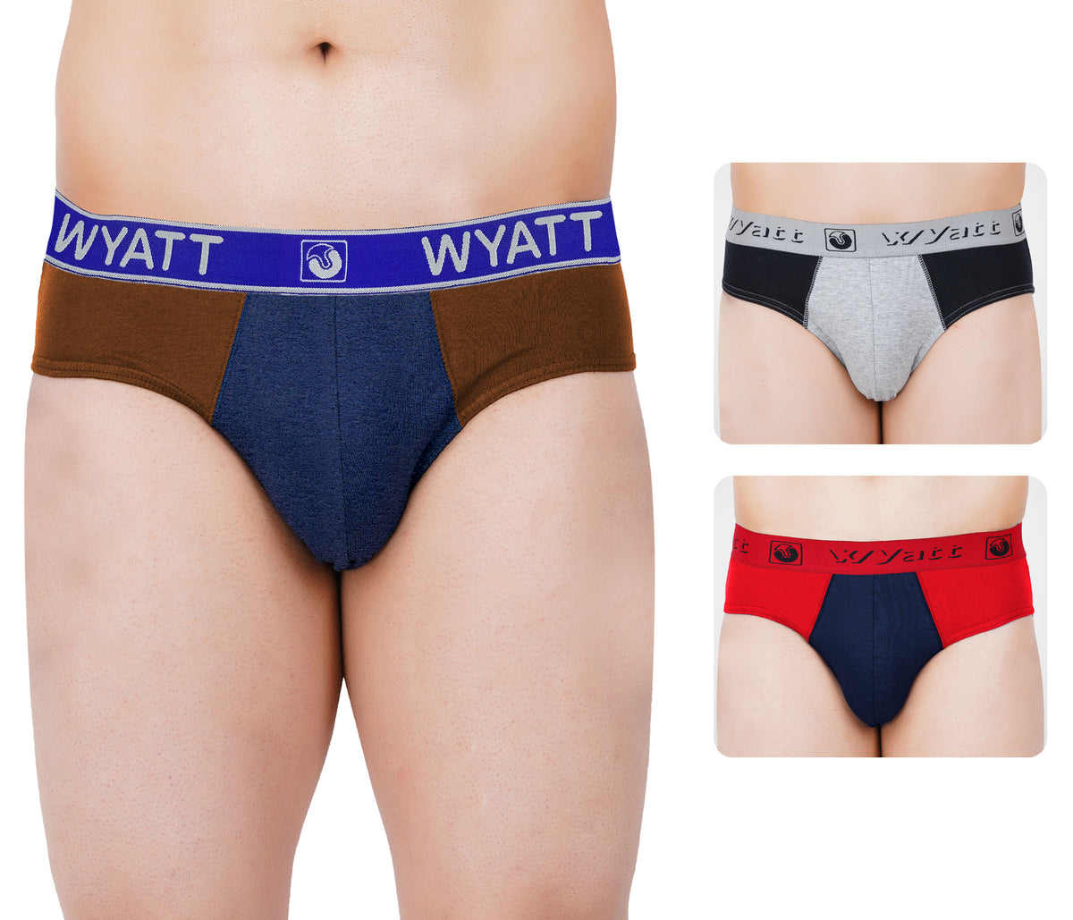 Men's Soft Stretchable Outer Elastic Colorblocked Brief