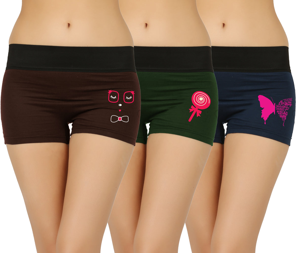 DARK COLOUR HIPSTER PRINTED BOYSHORTS PANTY