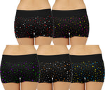 STAR PRINT BLACK BOYSHORTS HIPSTER PANTY