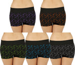 BOX PRINTED BLACK HIPSTERS BOYSHORTS PANTY