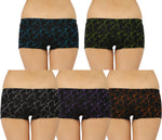 BOX PRINTED BLACK BOYSHORTS PANTY