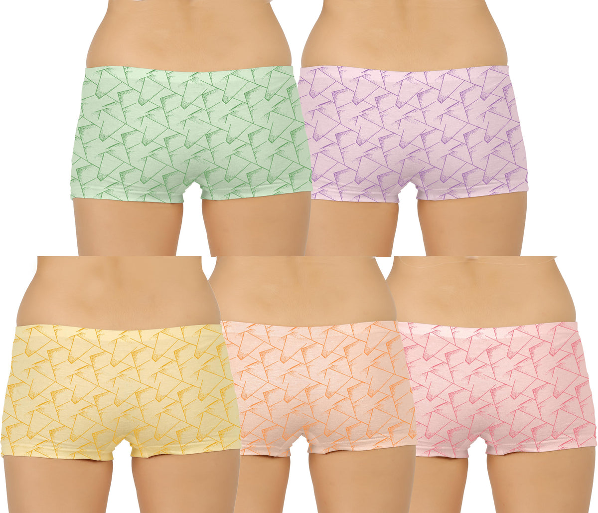 LIGHT COLOUR BOX PRINTED BOYSHORTS PANTY