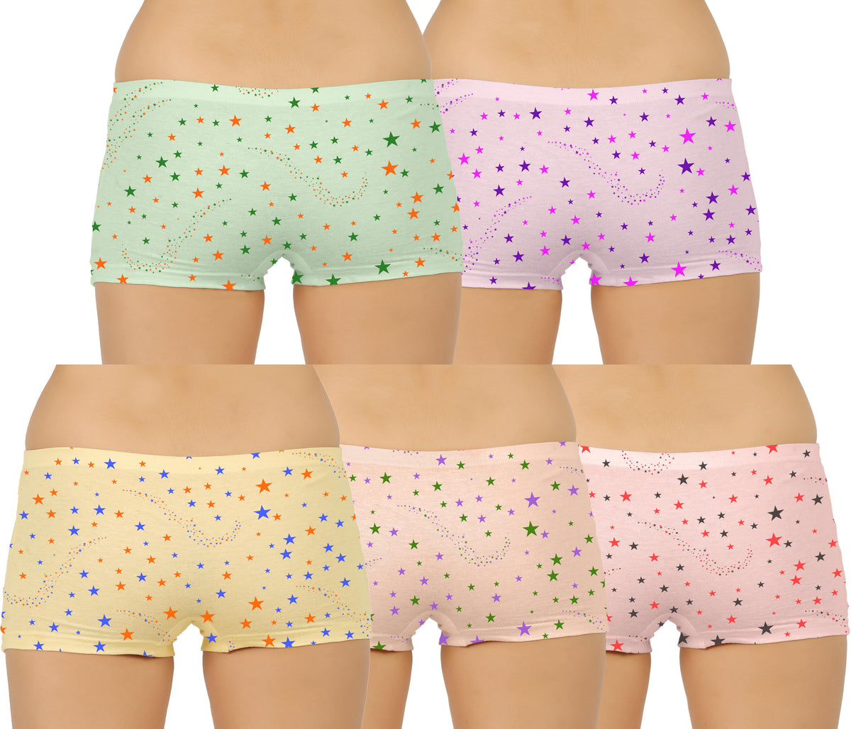 LIGHT COLOUR STAR PRINT BOYSHORTS PANTY