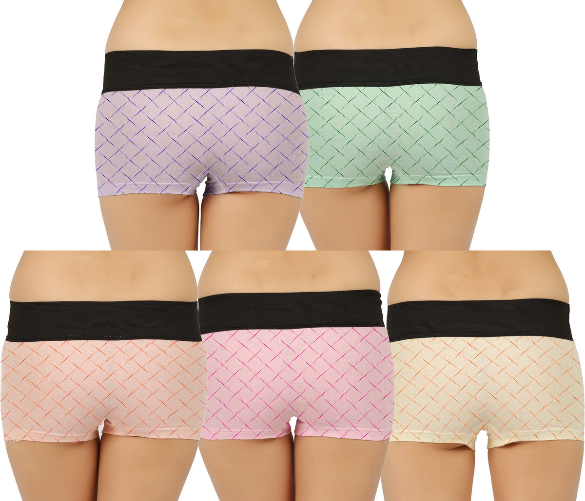 LIGHT COLOUR LINE PRINTED HIPSTER BOYSHORTS PANTY