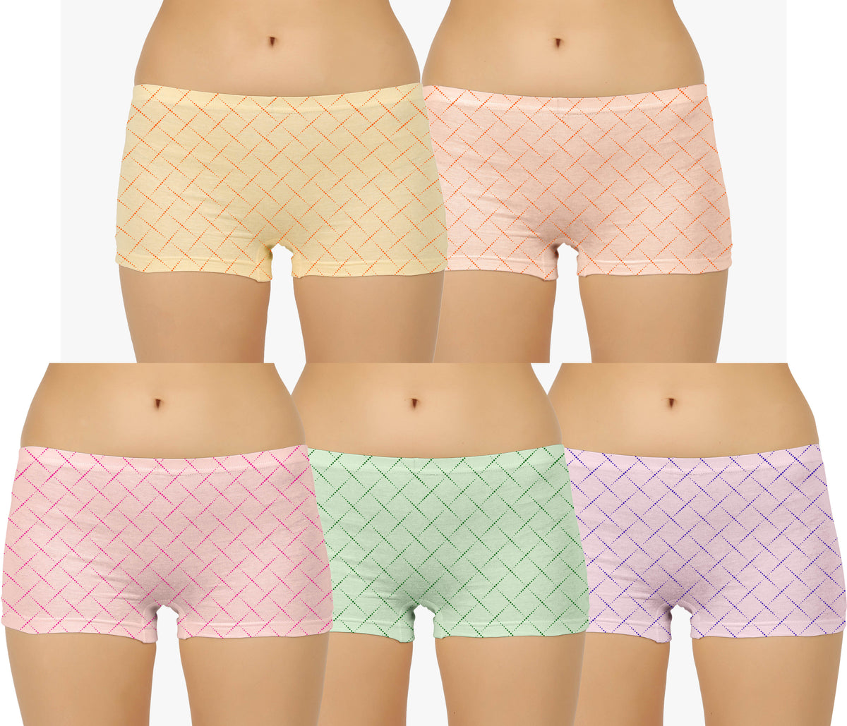 LIGHT COLOUR LINE PRINTED BOYSHORTS PANTY