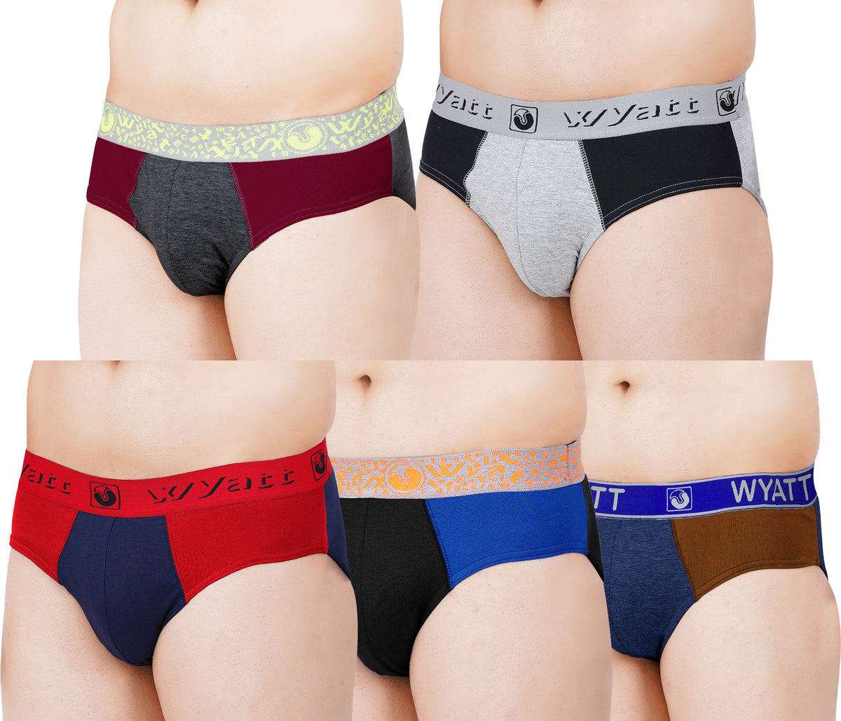 Men's Soft Stretchable Outer Elastic Colorblocked Brief