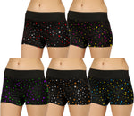 STAR PRINT BLACK BOYSHORTS HIPSTER PANTY