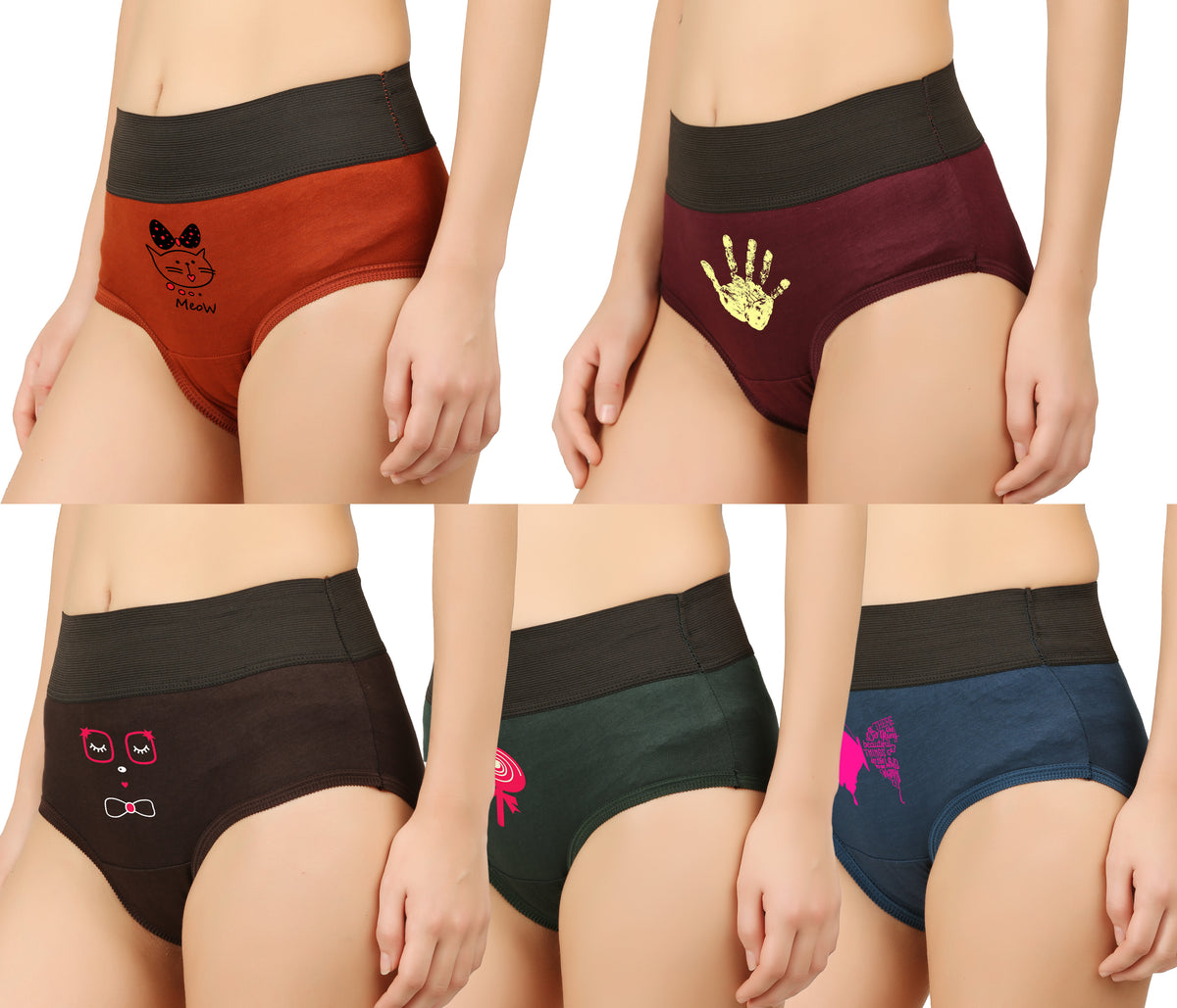 DARK COLOUR PRINTED HIPSTER PANTIES