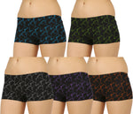 BOX PRINTED BLACK BOYSHORTS PANTY