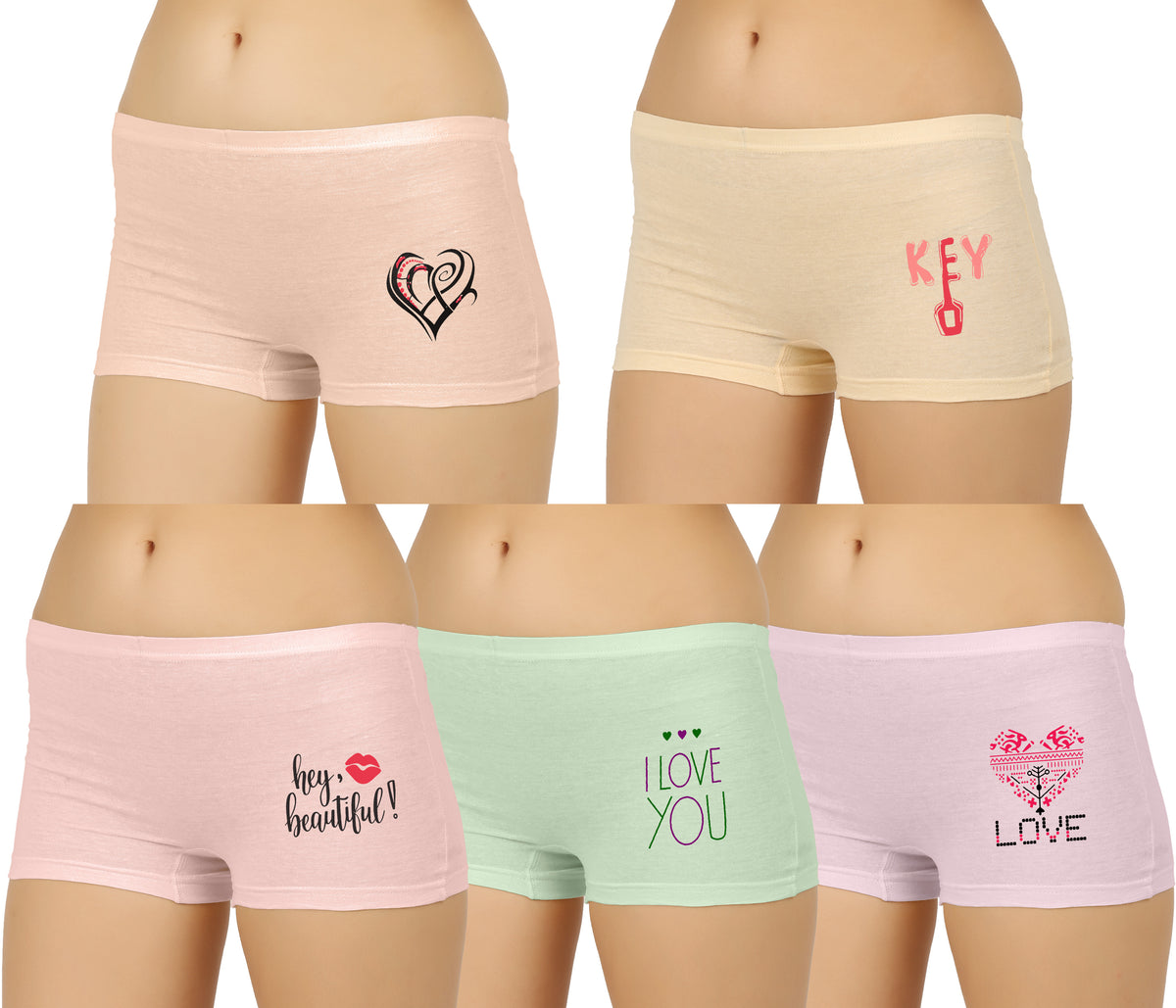 LIGHT COLOUR PRINTED BOYSHORTS PANTY