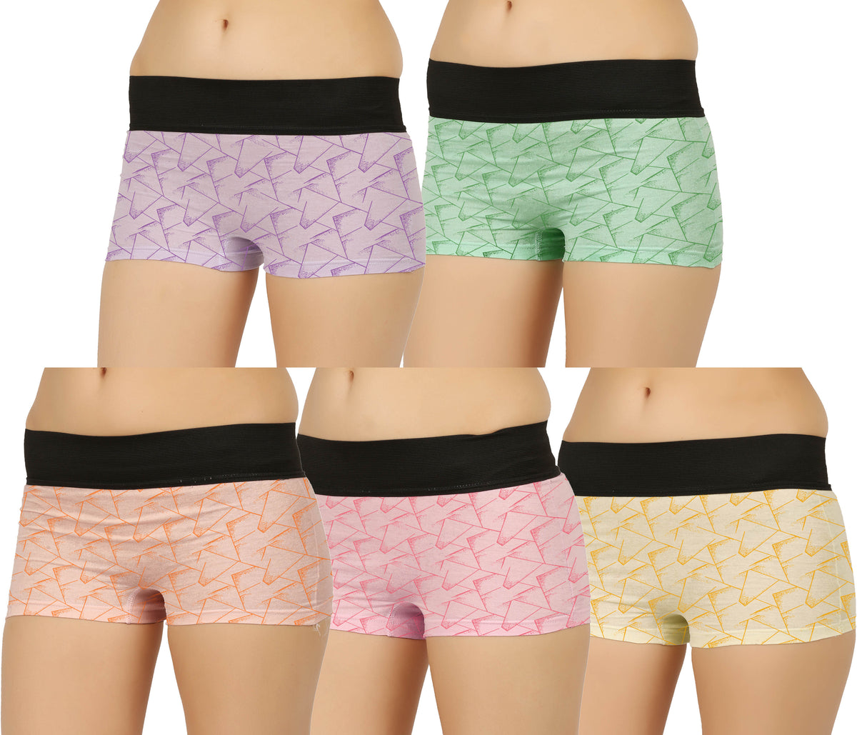 LIGHT COLOUR BOX PRINTED HIPSTER BOYSHORTS