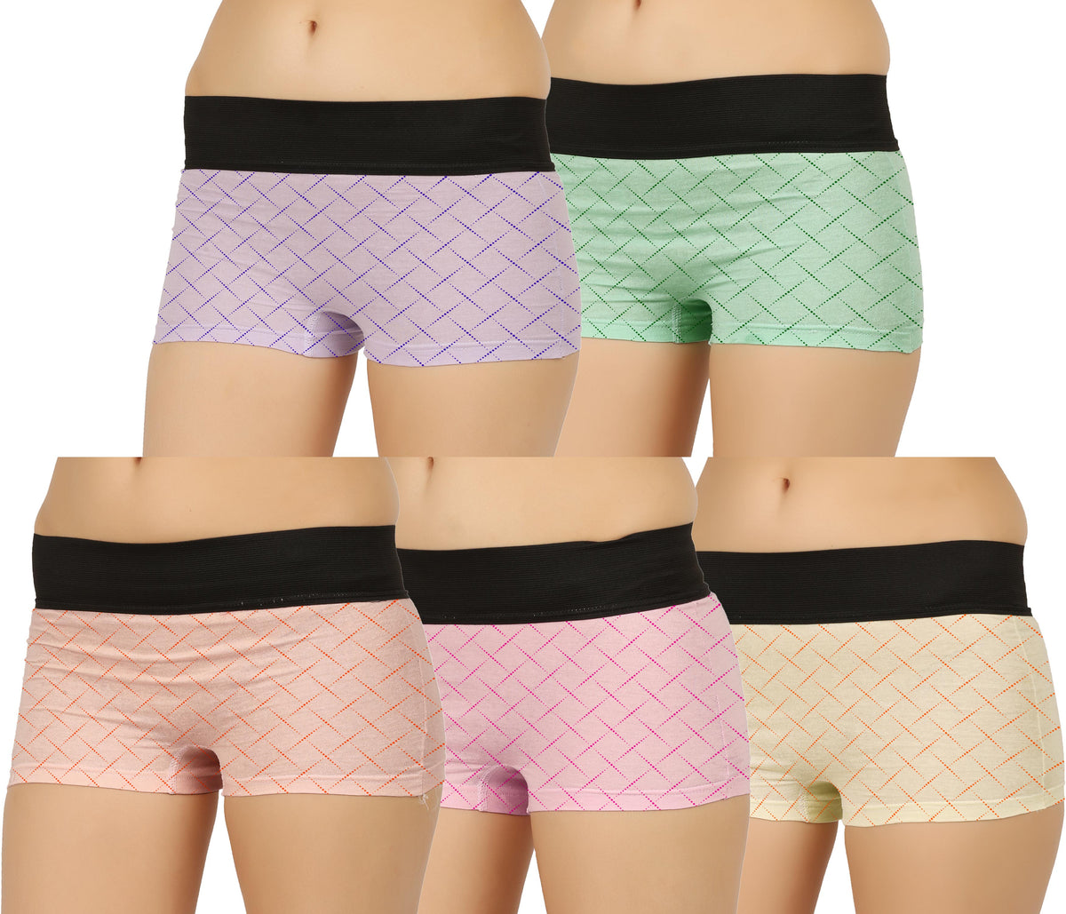 LIGHT COLOUR LINE PRINTED HIPSTER BOYSHORTS PANTY