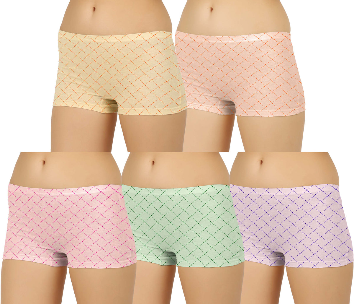 LIGHT COLOUR LINE PRINTED BOYSHORTS PANTY