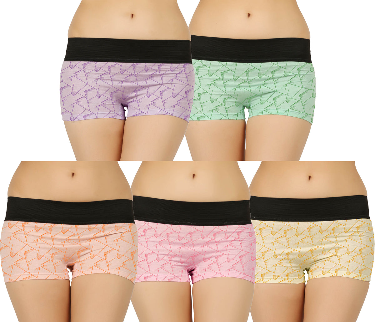 LIGHT COLOUR BOX PRINTED HIPSTER BOYSHORTS