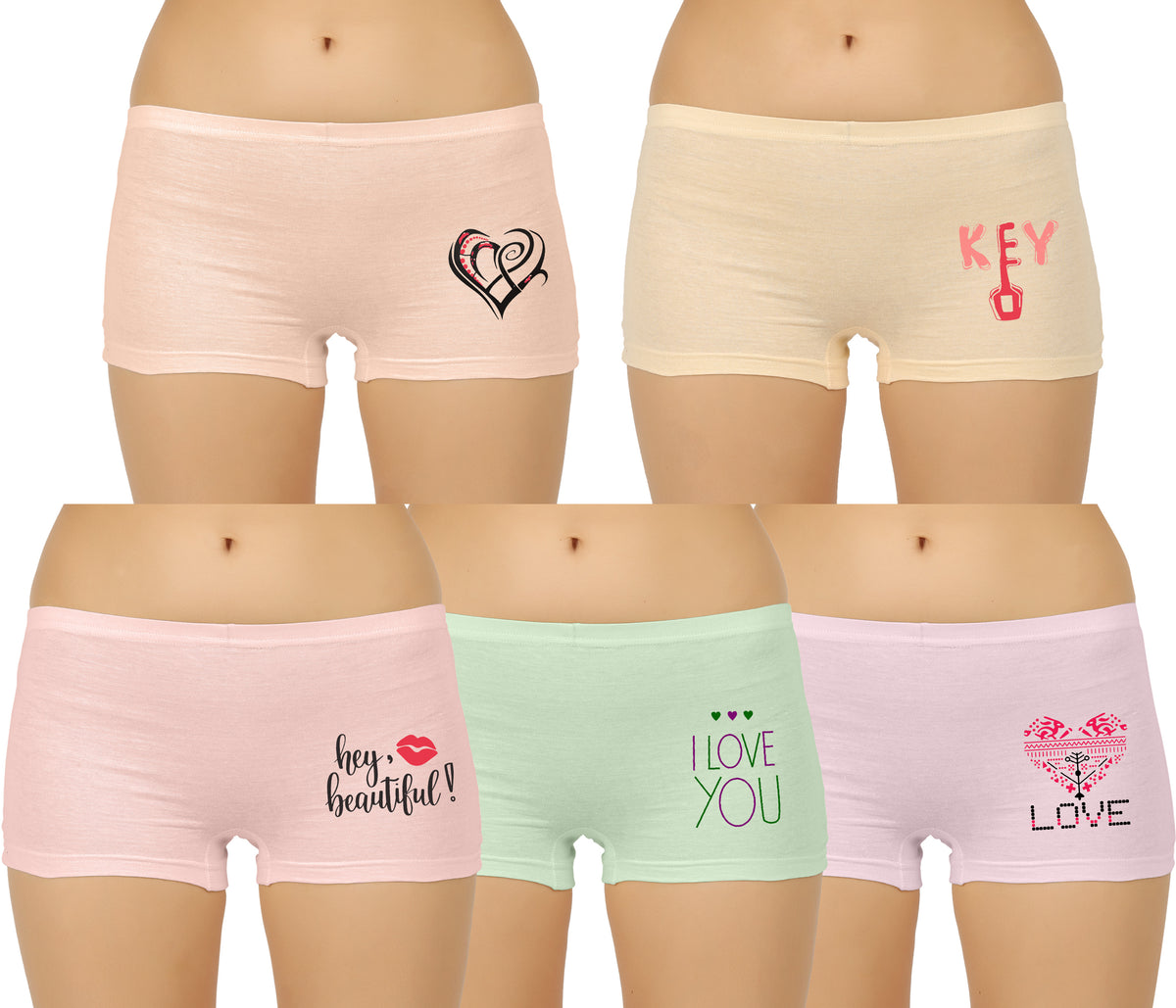 LIGHT COLOUR PRINTED BOYSHORTS PANTY