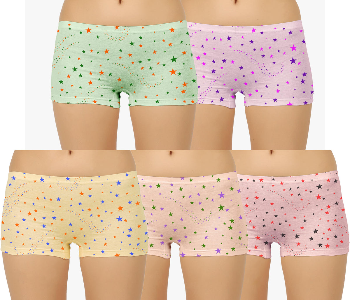 LIGHT COLOUR STAR PRINT BOYSHORTS PANTY